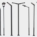 Various Black Outdoor Lights Featuring Different Street And Garden Lamp Designs