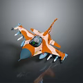 Orange And Pink Fighter Jet Toy Model With Missiles Transparent Cockpit And Pilot Figure