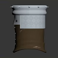 Cylindrical Decorative Component With Shiny Metallic Top And Textured Brown Leather Base