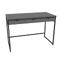 Modern Black Desk With Metal Frame And Drawers For Home Office Use