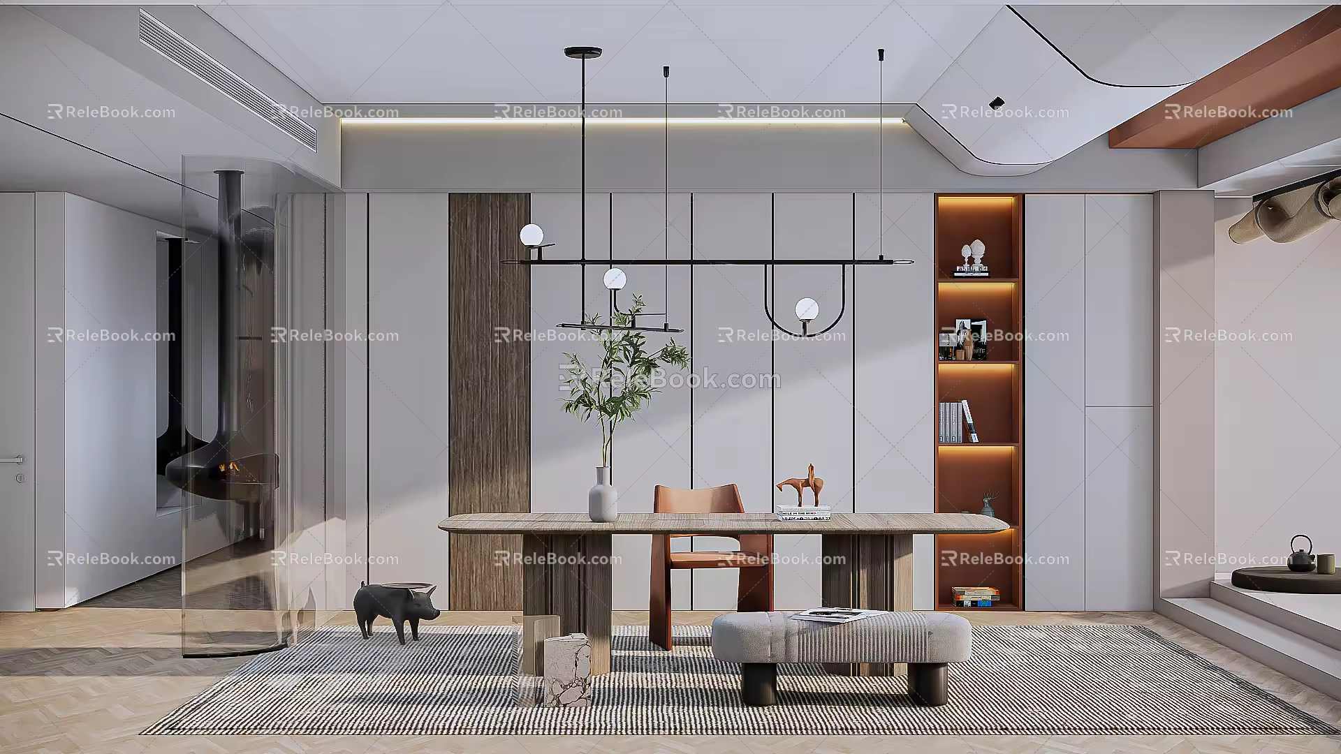 Modern study 3d model