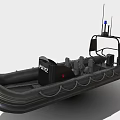 Police Rigid Inflatable Boat With Equipment And Markings