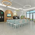 Nordic Classroom Kindergarten Large Class Classroom 3d model