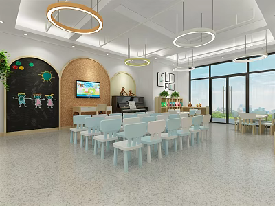 Nordic Classroom Kindergarten Large Classroom 3d model