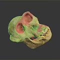 Detailed Natural Animal Skull Anatomical Organ With Eye Sockets And Teeth Structure