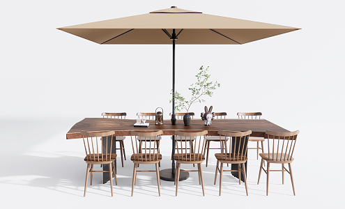 Modern Outdoor Table and Chair Outdoor Leisure Table and Chair 3d model