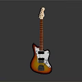 Classic Electric Guitar Sunburst Body Red Orange Gradient With Rosewood Neck And Pickups
