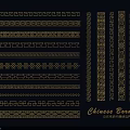 Traditional Chinese Wall Decor with Ornate Border Patterns and Classic Decorative Designs