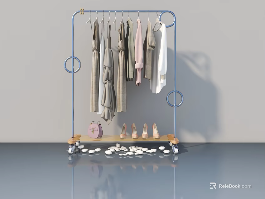Modern Wooden Swing Door Design For Home Interior With Stylish Frame And Glass Panel 3d model 