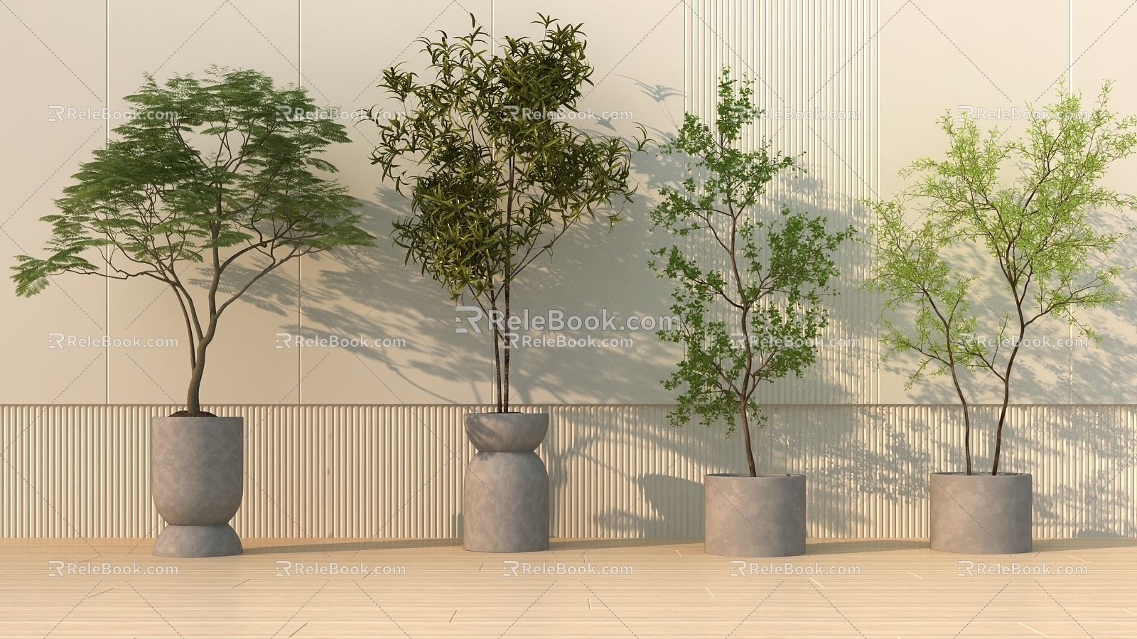 Modern Living Room Green Plant 3d model