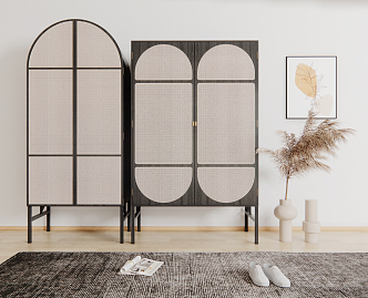 modern wardrobe rattan wardrobe 3d model