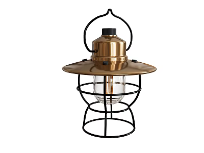 Vintage Brass Floor Lamp With Black Metal Frame And Glass Shade 3d model