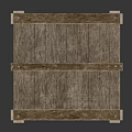 Vintage Wooden Box With Metal Rivets And Textured Wood Grain Surface