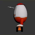 Kinder Game And Movie Character With Red Cap Red Pants Standing On Orange Skateboard