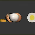 Chicken Eggs Displayed As Whole Broken Shells With Yolk And White Parts
