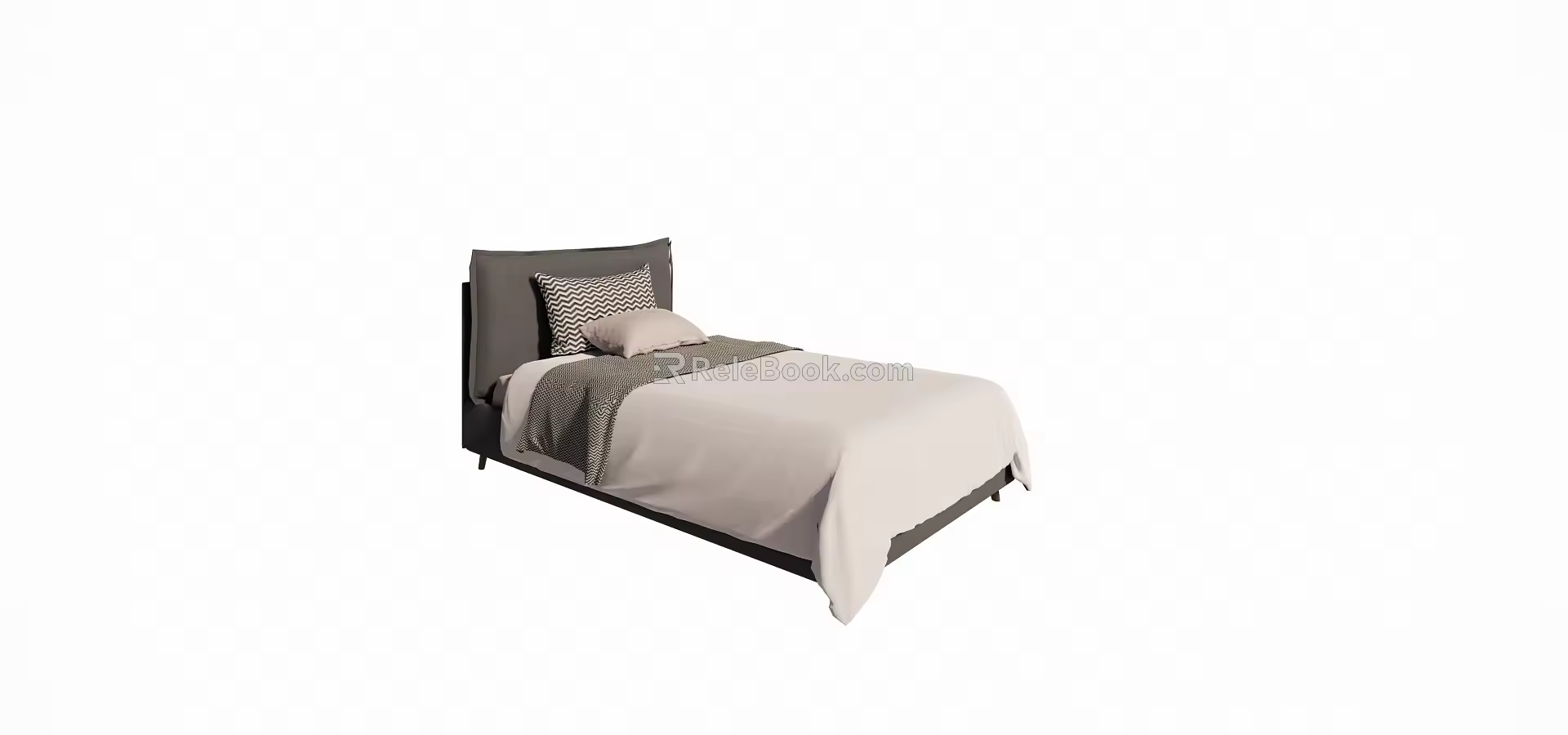 Modern Single Bed 3d model