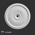 White Round Decorative Ceiling Component With Layered Design And Central Hole