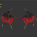 Striking Red And Black Demon Wings Design With Gothic Decor Elements