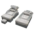 Modern Comfortable Massage Chair With Upholstered Gray Cushions And Adjustable Footrest