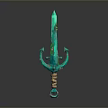 Turquoise Decorative Sword With Artistic Hilt And Wrapped Handle Design
