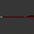 Red Arrow With Silver Arrowhead And Red Shaft On Gray Smooth Surface 3d model