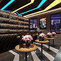 Modern Arcade Playground Interior With Neon Lights Colorful Lighting And Gaming Machines