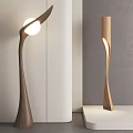 Solid Wood Floor Lamp Retro Style Floor Lamp Log Floor Lamp 3d model