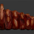 Fresh Raw Pork Ribs With Red Marinated Surface And Juicy Texture 3d model
