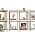 Modern Storage Rack Aluminum Profile Storage Rack Bookshelf Modular 3d model