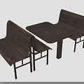 Rustic Wooden Dining Set With Square Table And Two Benches Design