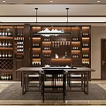 Luxurious Wine Cellar Interior With Wooden Racks Filled Wine Bottles And Long Table
