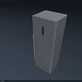 Modern Sleek White Upright Refrigerator With Front Digital Control Panel For Home Kitchen Use