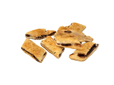 Golden Flaky Jam Filled Pastries Arranged In A Scattered Pile 3d model