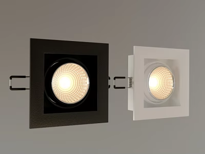 Black And White Modern Recessed Downlights Spotlights With Illuminated Ceiling Design 3d model