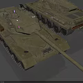 Two Modern Military Tanks With Long Main Guns And Heavy Armor Tracks