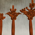 Tang style bucket arch wood for corner section stigma section 3d model