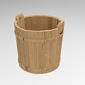 High-grade wooden bucket 911 3d model