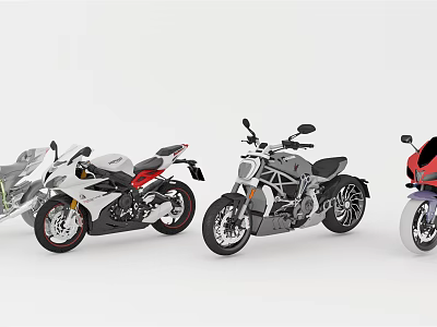 Various Stylish Motorcycles With Different Colors And Designs On 3d model Various Stylish Motorcycles With Different Colors And Designs On 3d model