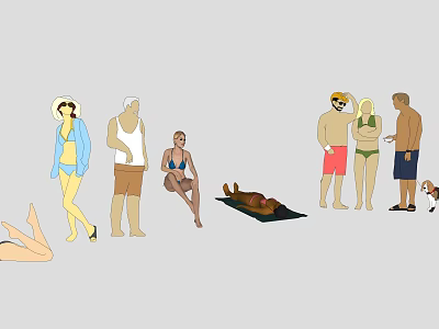 Many characters 3d model