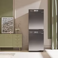 Changhong Stacked Washing Machines In Modern Home Interior With Green Cabinet And Decor