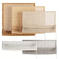Home Decor Fabric Window Blinds in Neutral Tones Featuring Linen Texture and Folded Design