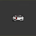 White Sports Car With Red Stripes Rear Spoiler And Aerodynamic Body Design