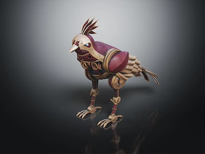 Intricate Mechanical Bird Sculpture With Vintage Steampunk Design And Metallic Details 3d model