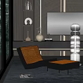 modern recliner lounge chair carpet 3d model
