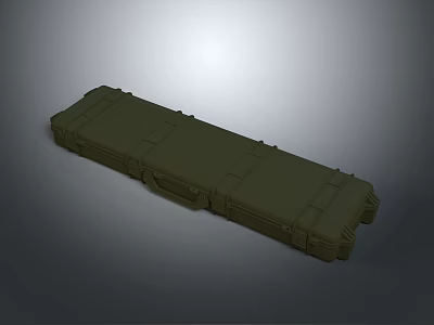 Military Green Long Weapon Storage Case With Durable Tactical Design 3d model