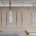 Fitness Studio Interior With Hanging Coats Yoga Mats And Wooden Blocks