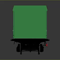 Green Train Car Model With Open Structure Wheels And Cargo Space