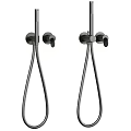Modern Wall Mounted Faucet Designs With Handheld Sprayer And Stainless Steel Finish