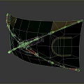 Curved Green Surface Structure With Red Support Straps And Black Frame Design