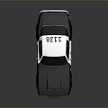 Classic Black And White Police Car With Badge And Reflective Details